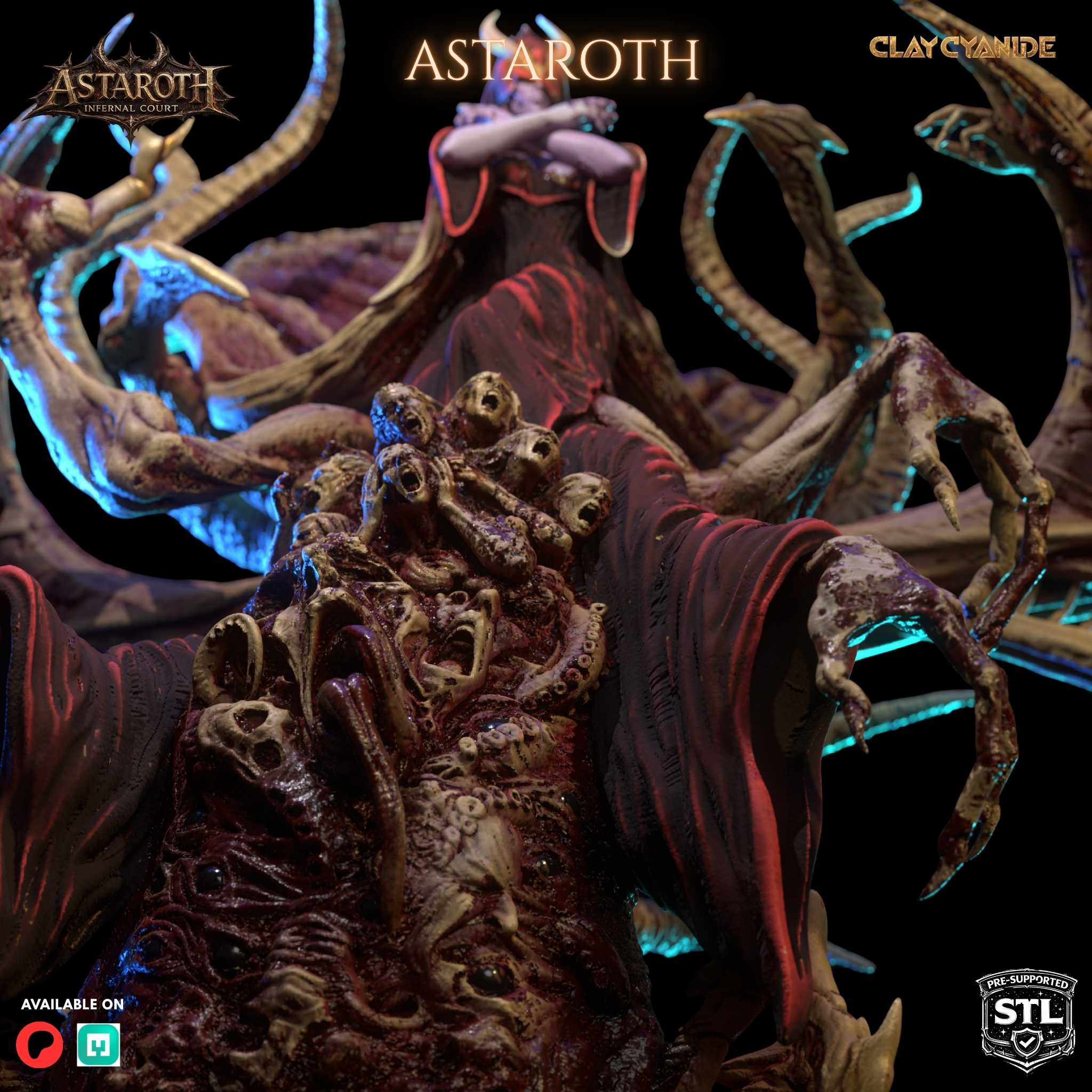 Astaroth demon duke STL miniature side view — Clay Cyanide